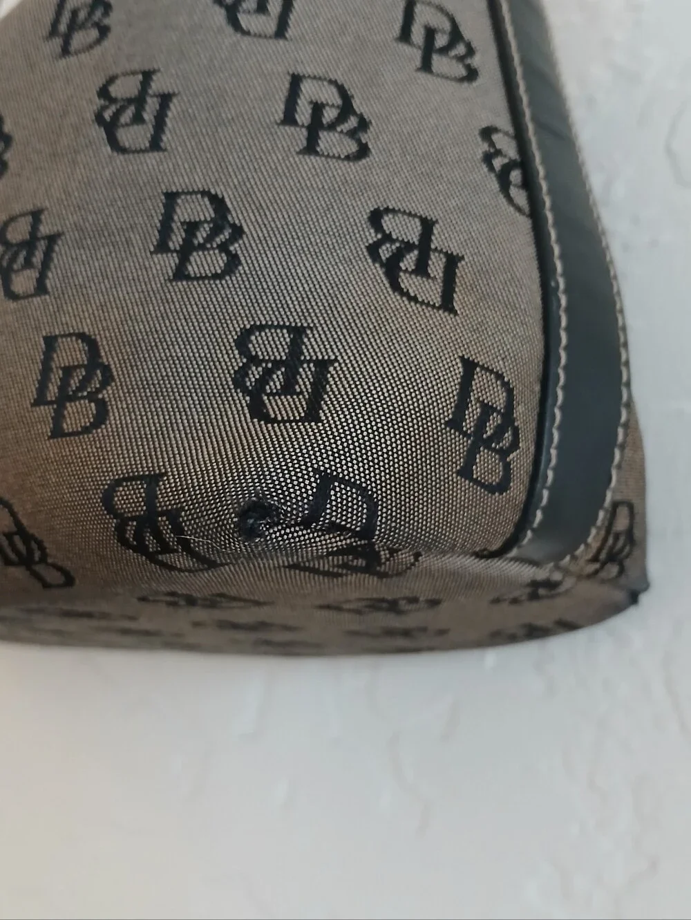 VINTAGE Y2K DOONEY & BOURKE Signature Monogram Canvas Leather Hobo Bag Preppy